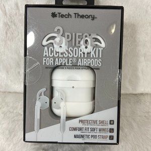 Tech Theory 3 Piece Accessory Kit for Apple Airpods White Color